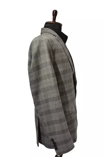 Classic grey plaid check blazer