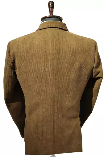 Vintage camel tailored corduroy notch lapel blazer