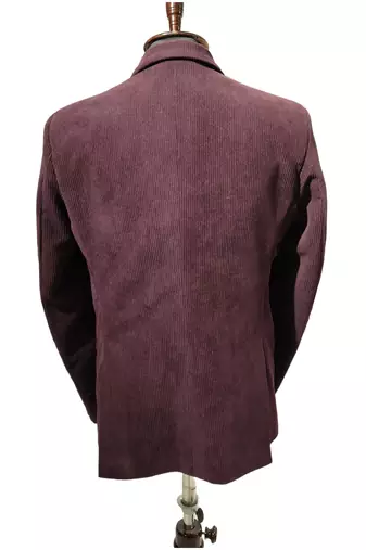 Burgundy tailored corduroy notch lapel blazer
