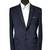 Navy blue tailored corduroy notch lapel blazer