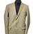 Beige geometric jacquard weave notch lapel blazer