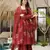 Maroon digital printed mal cotton anarkali set with dupatta