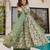 Sea green digital printed mal cotton anarkali set with dupatta