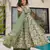 Sea green digital printed mal cotton anarkali set with dupatta