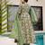 Sea green digital printed mal cotton anarkali set with dupatta