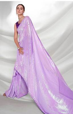 Luxurious fancy sequance embroidery saree in georgette with blouse 1
