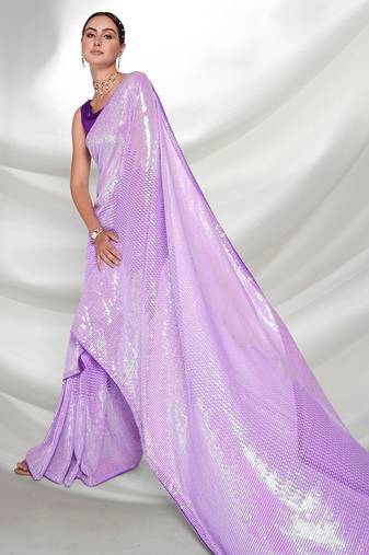 Luxurious fancy sequance embroidery saree in heavy georgette with designer blouse