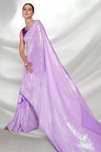 Luxurious fancy sequance embroidery saree in heavy georgette with designer blouse