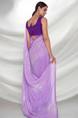 Luxurious fancy sequance embroidery saree in georgette with blouse 2