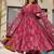 Rani pink digital printed mal cotton anarkali set with dupatta