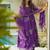 Purple digital printed mal cotton anarkali set with dupatta