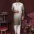 Grey & white sequins embroidered cotton kurta for men | festive designer ethnic wear