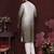 Grey & white sequins embroidered cotton kurta for men | festive designer ethnic wear
