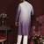 Purple ombre sequins embroidered cotton kurta for men | festive designer ethnic wear