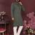 Olive green mirror work cotton blend straight kurta for men | embroidered festive wear trendy