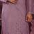 Mauve mirror work embroidered cotton blend band collar kurta pajama set for men festive wear