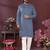 Dusty blue mirror work cotton blend straight kurta for men | festive ethnic trendy wear