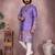Purple khadi cotton kurta pyjama for men | designer sequence & neck embroidery set | festive wear