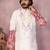 White khadi embroidered & printed designer kurta pyjama set for men     festival & wedding wear