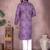 Purple geometric printed blended cotton kurta pyjama set for men