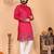 Pink embroidered linen kurta pyjama set for men     designer festival & wedding wear