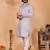 Lilac jacquard zari-woven kurta pyjama set for men     band collar designer festive wear