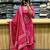 Floral embroidered pink v neck pure cotton kurta set with trouser & dupatta