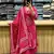Floral embroidered pink v neck pure cotton kurta set with trouser & dupatta