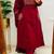 Floral embroidered maroon v neck pure cotton kurta set with trouser & dupatta