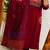 Floral embroidered maroon v neck pure cotton kurta set with trouser & dupatta