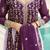 Purple zari & sequins embroidered work georgette stitched kurta & dupatta set