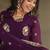 Purple zari & sequins embroidered work georgette stitched kurta & dupatta set