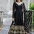 Black zari & sequins embroidered work georgette stitched kurta & dupatta set