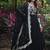 Black zari & sequins embroidered work georgette stitched kurta & dupatta set
