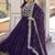 Purple zari & sequins embroidered work georgette stitched kurta & dupatta set