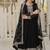 Black zari & sequins embroidered work georgette stitched kurta & dupatta set