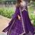 Purple zari & sequins embroidered work georgette stitched kurta & dupatta set