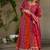Pink zari & sequins embroidered work georgette stitched kurta & dupatta set