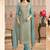 Light blue jacquard silk handwork designer salwar suit