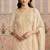 Off white  jacquard silk handwork designer salwar suit
