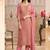 Pink jacquard silk handwork designer salwar suit