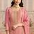 Pink jacquard silk handwork designer salwar suit