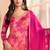 Pink chinon silk embroidered digital print designer salwar suit