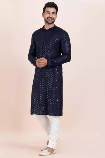 Woven kurta pyjama set for mens