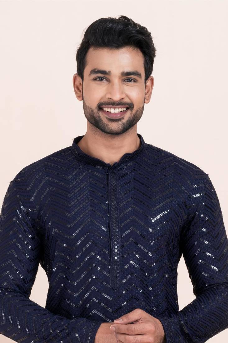 Woven kurta pyjama set for mens