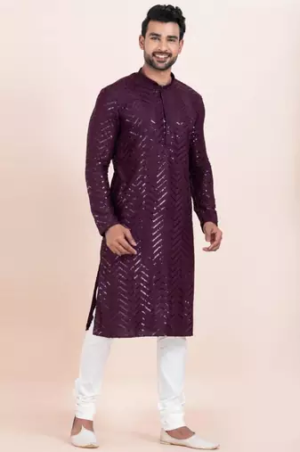 Woven kurta pyjama set for mens