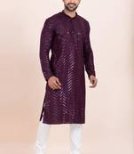 Woven kurta pyjama set for mens