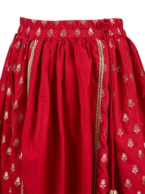 girls White viscose lehenga set - traditional embroidered festive outfit for navratri & durga puja 6