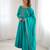 Teal Green Silk Sequin Anarkali with dupatta