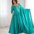 Teal Green Silk Sequin Anarkali with dupatta